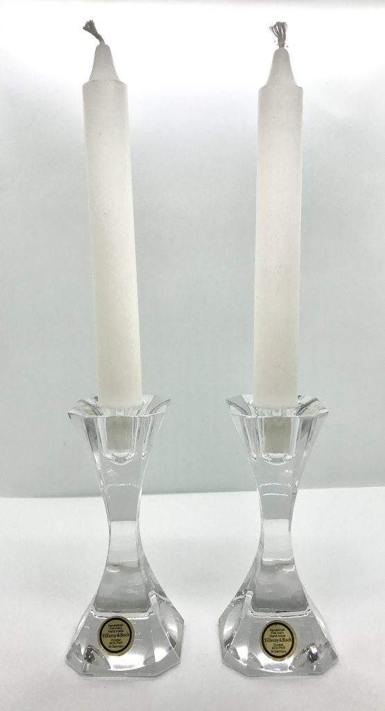 A pair of crystal candlesticks from  Villeroy & Boch, D-244