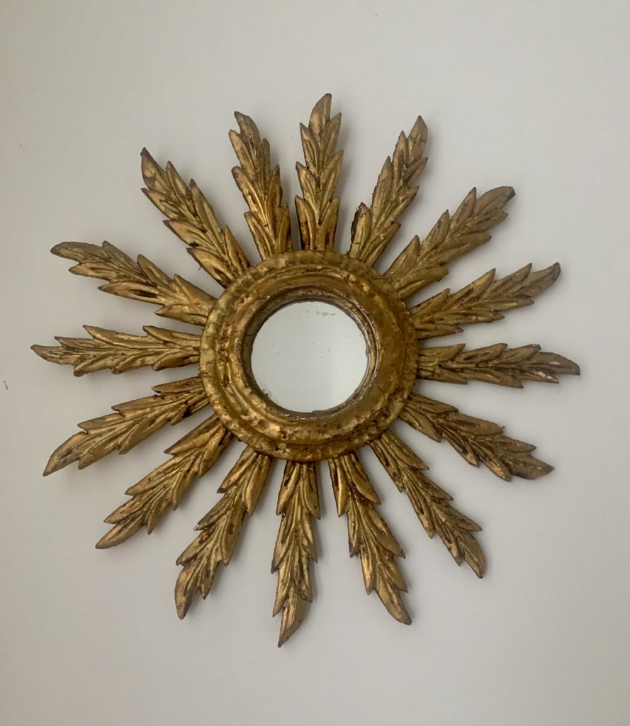 Wooden Sunburst Mirror, Spain, A-936
